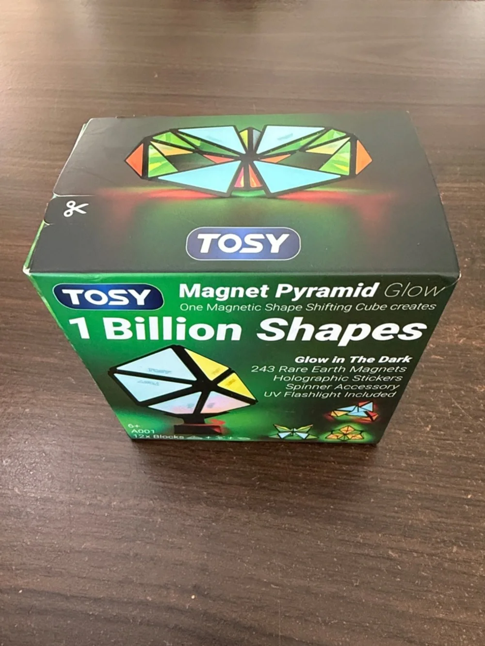 TOSY Magnet Pyramid Glow - Glow in the Dark Shape Shifting Magnetic Puzzle